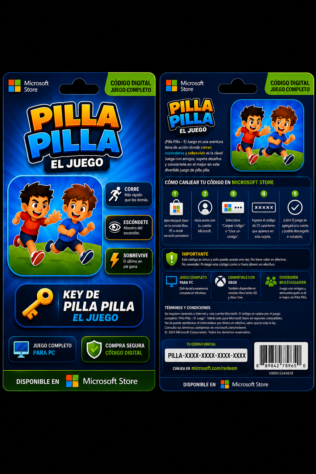Tarjeta de la key de Pilla Pilla, código digital para Microsoft Store